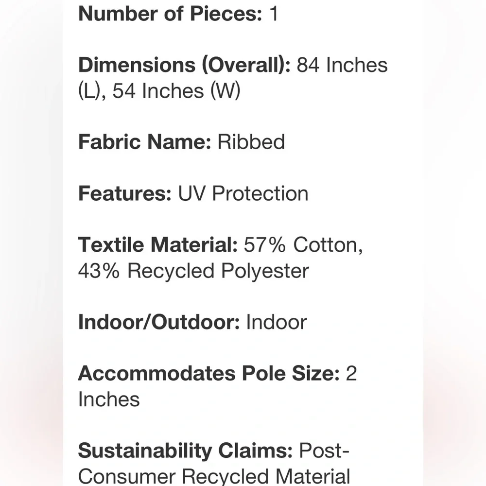 THRESHOLD NWT light filtering solid Farrah window curtain panels -84”